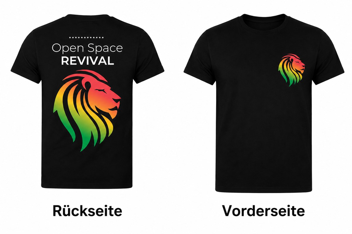 Open Space Revival Festival-Shirt Vorder- und Rückseite